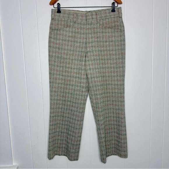 Vintage 70s Sears Kings Road Double Knit Flare Pants Retro - Picture 2 of 12